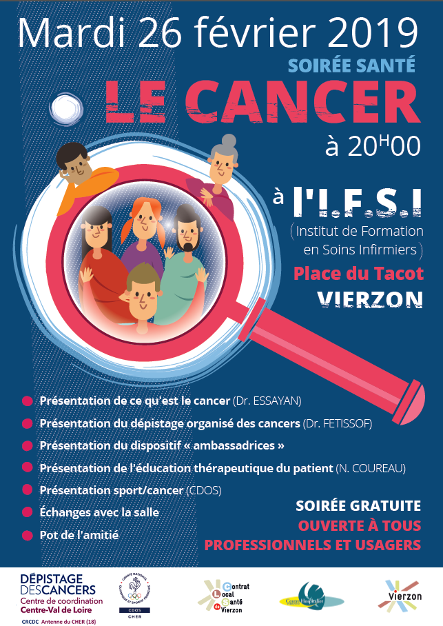 AFFICHE SOIREE SANTE CANCER IFSI 2019
