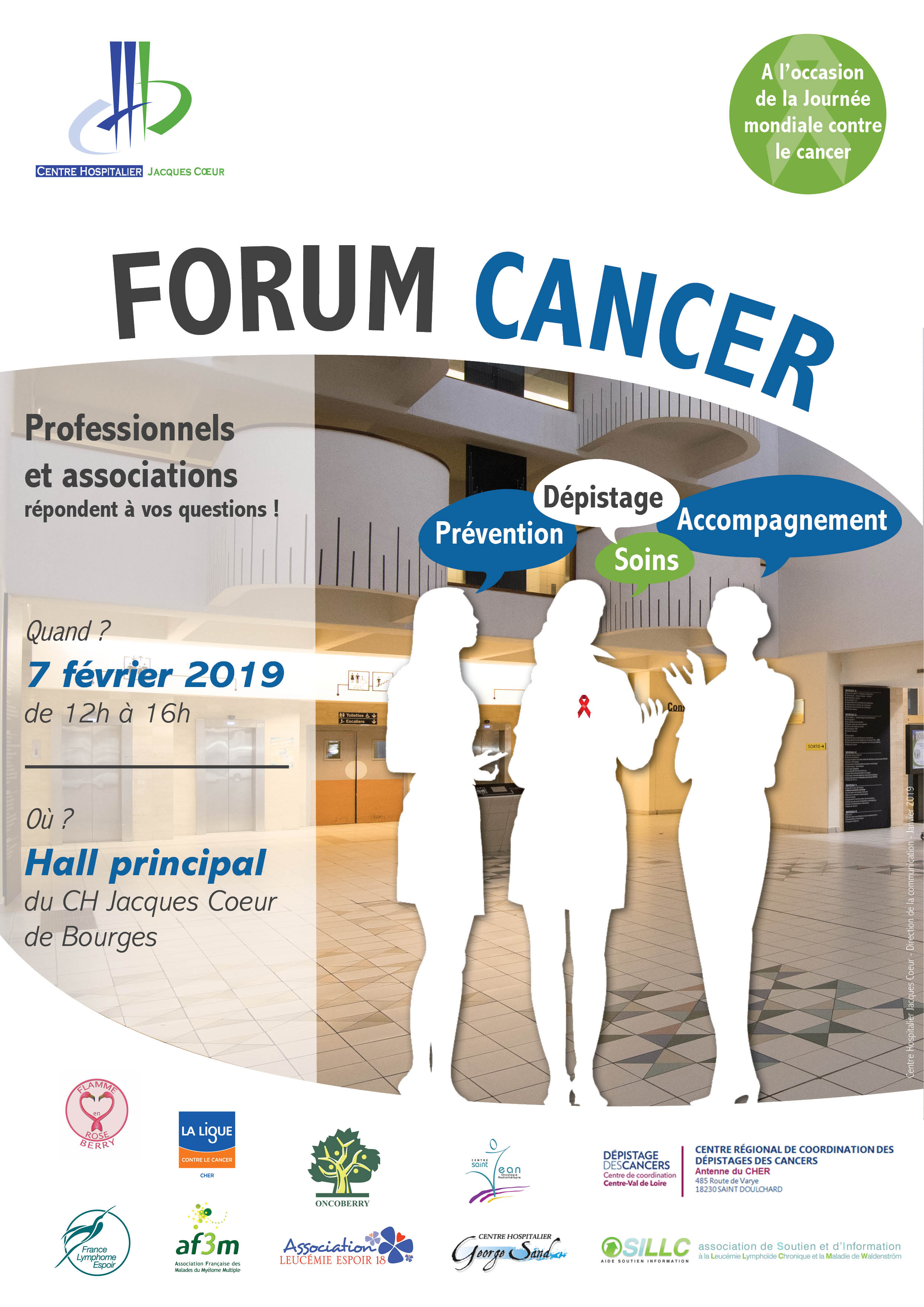 Affiche Forum cancer CENTRE HOSPITALIER BOURGES 2019