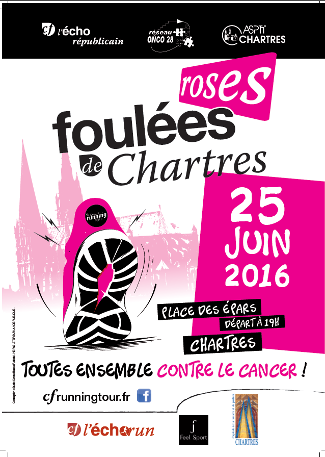 Affiche Foulées Roses de Chartres 2016
