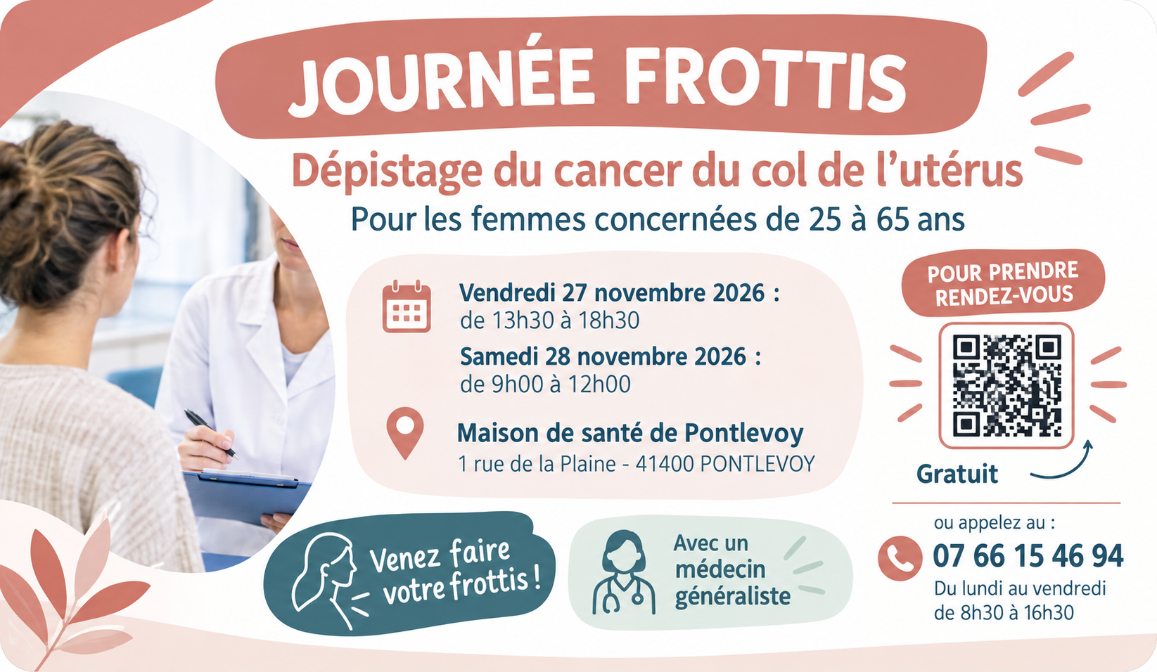 Journées de dépistage à la Maison de santé de Pontlevoy